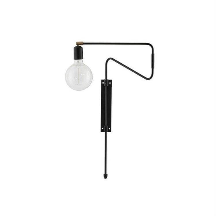 Applique avec petit bras pivotant en métal noir Applique avec petit bras pivotant en métal noir