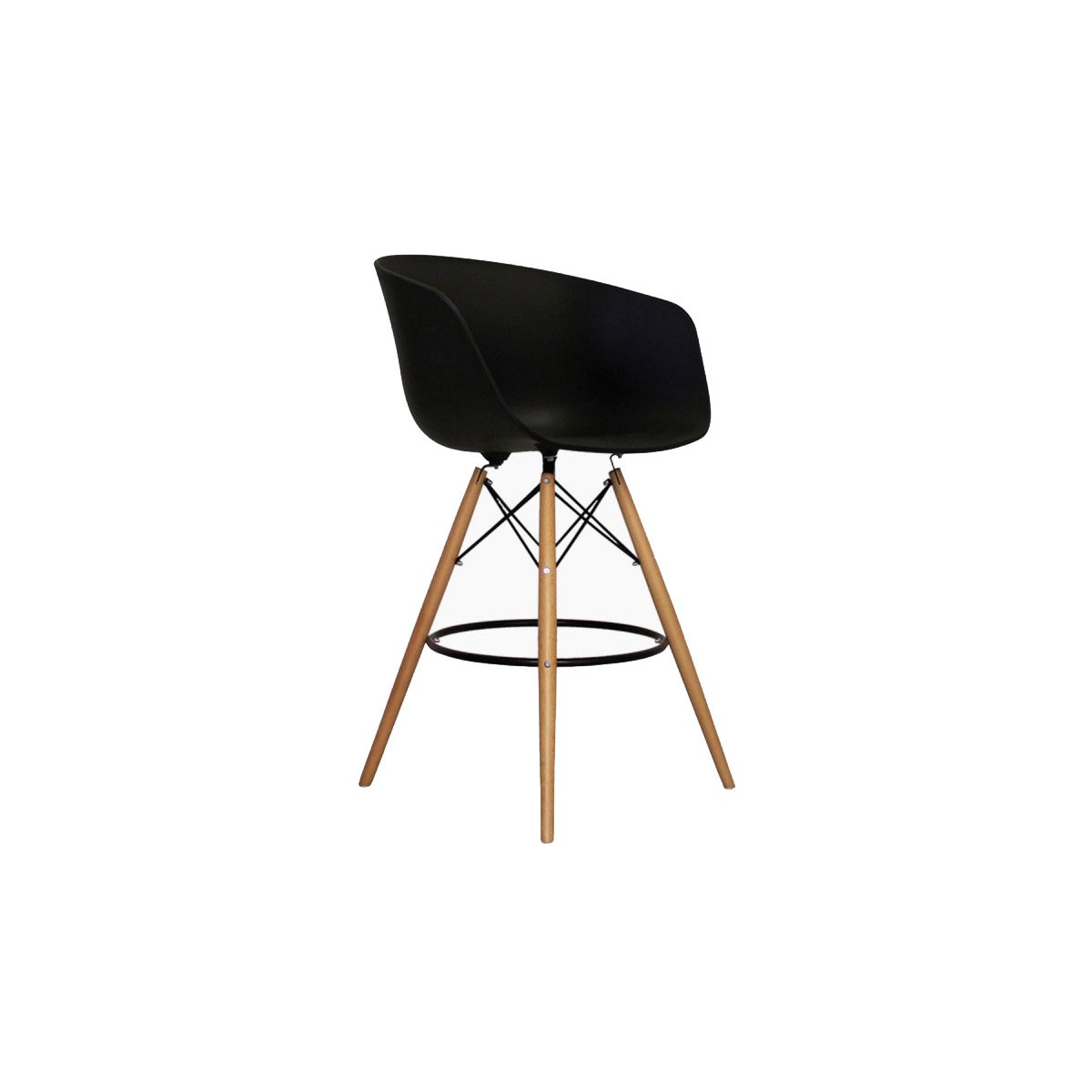 Tabouret de bar design nordique - Couleurs au choix noir