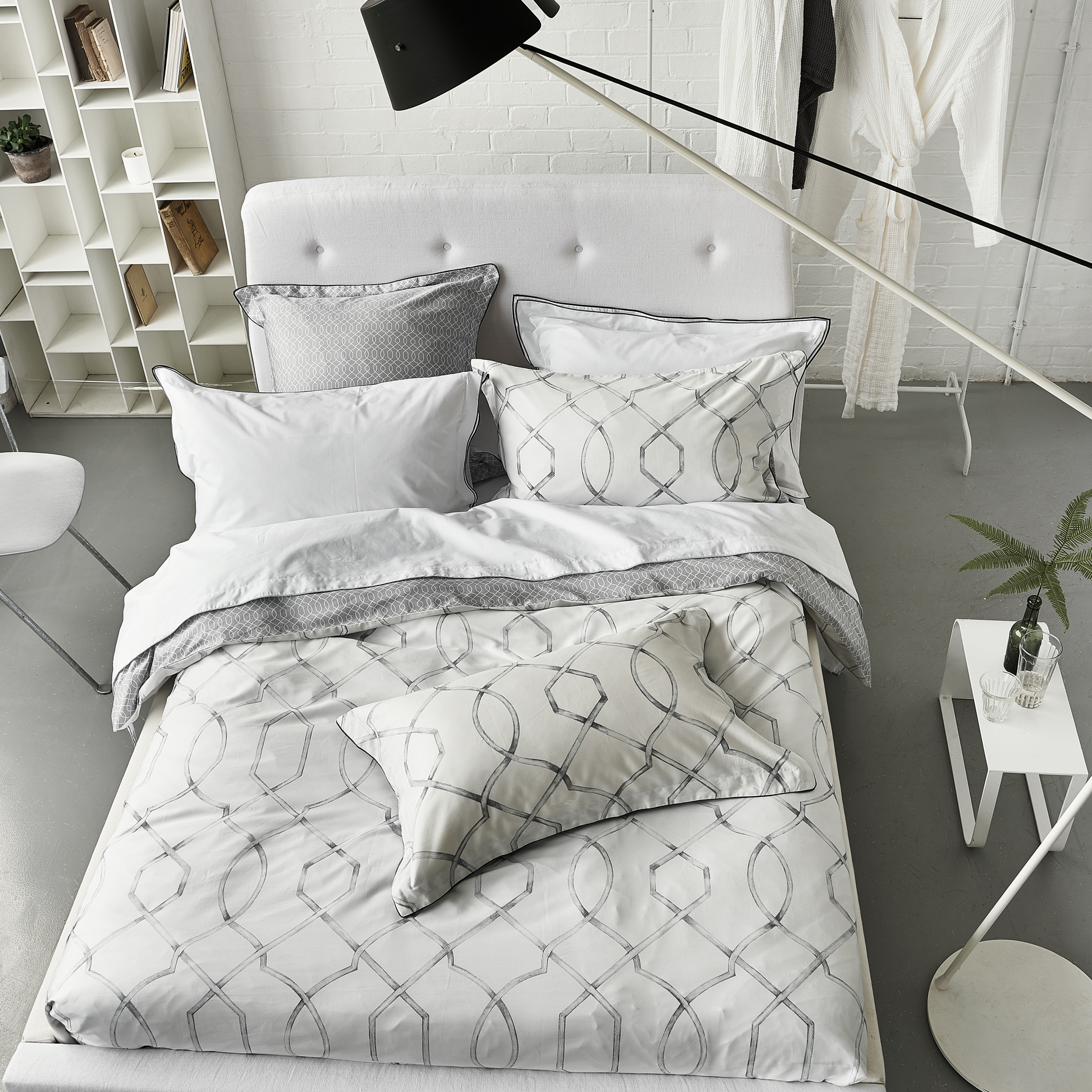 Housse de couette en coton graphite 260x240 (photo) Housse de couette en coton graphite 260x240