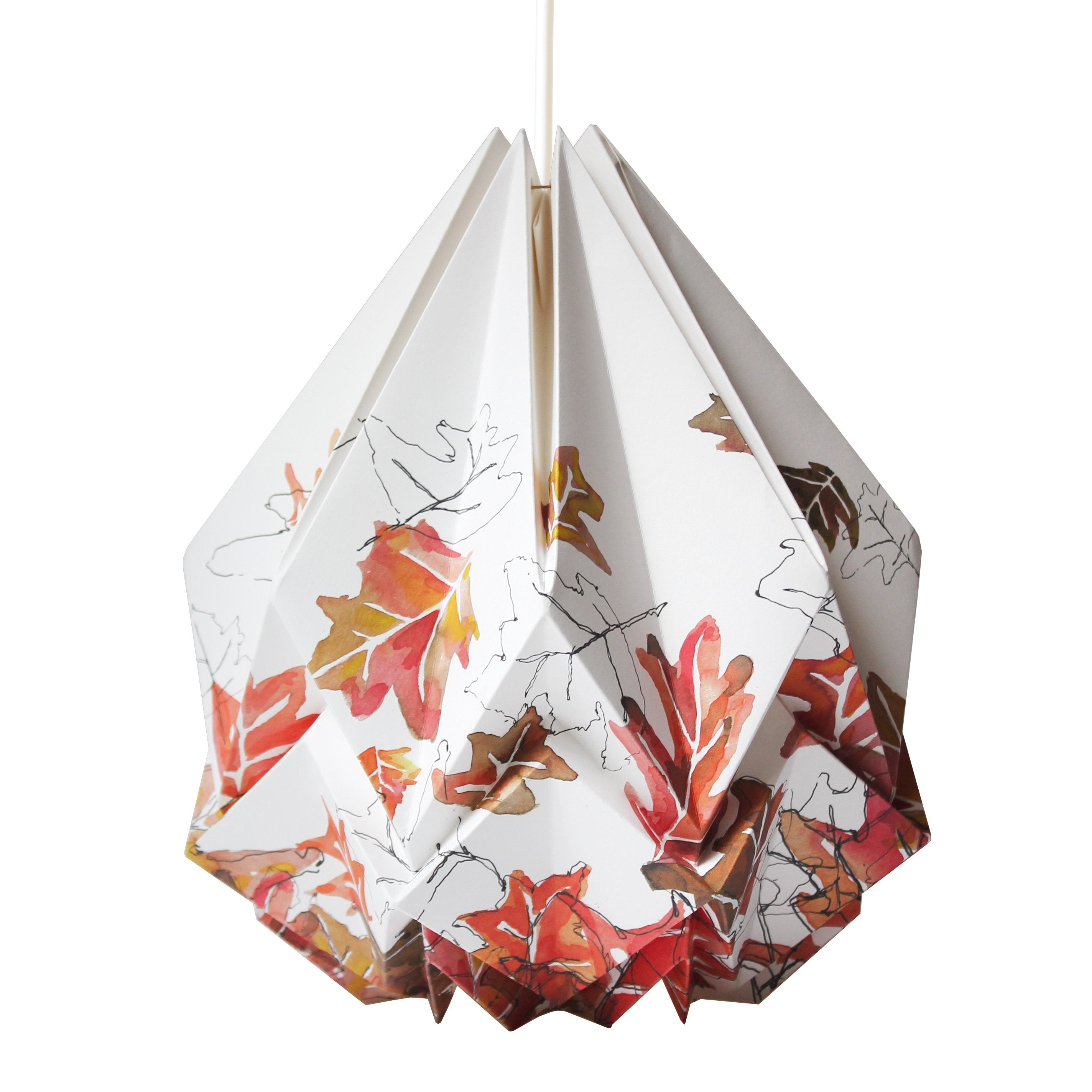 Suspension origami en papier motif automne taille M