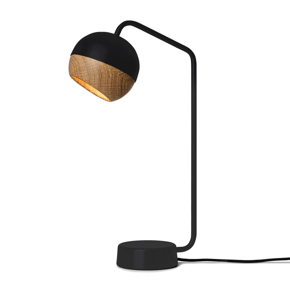 Lampe de table avec abat-jour en chêne noir Lampe de table avec abat-jour en chêne noir