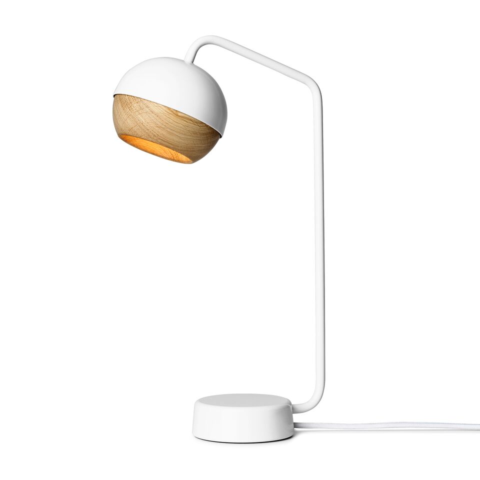 Lampe de table avec abat-jour en chêne blanc
