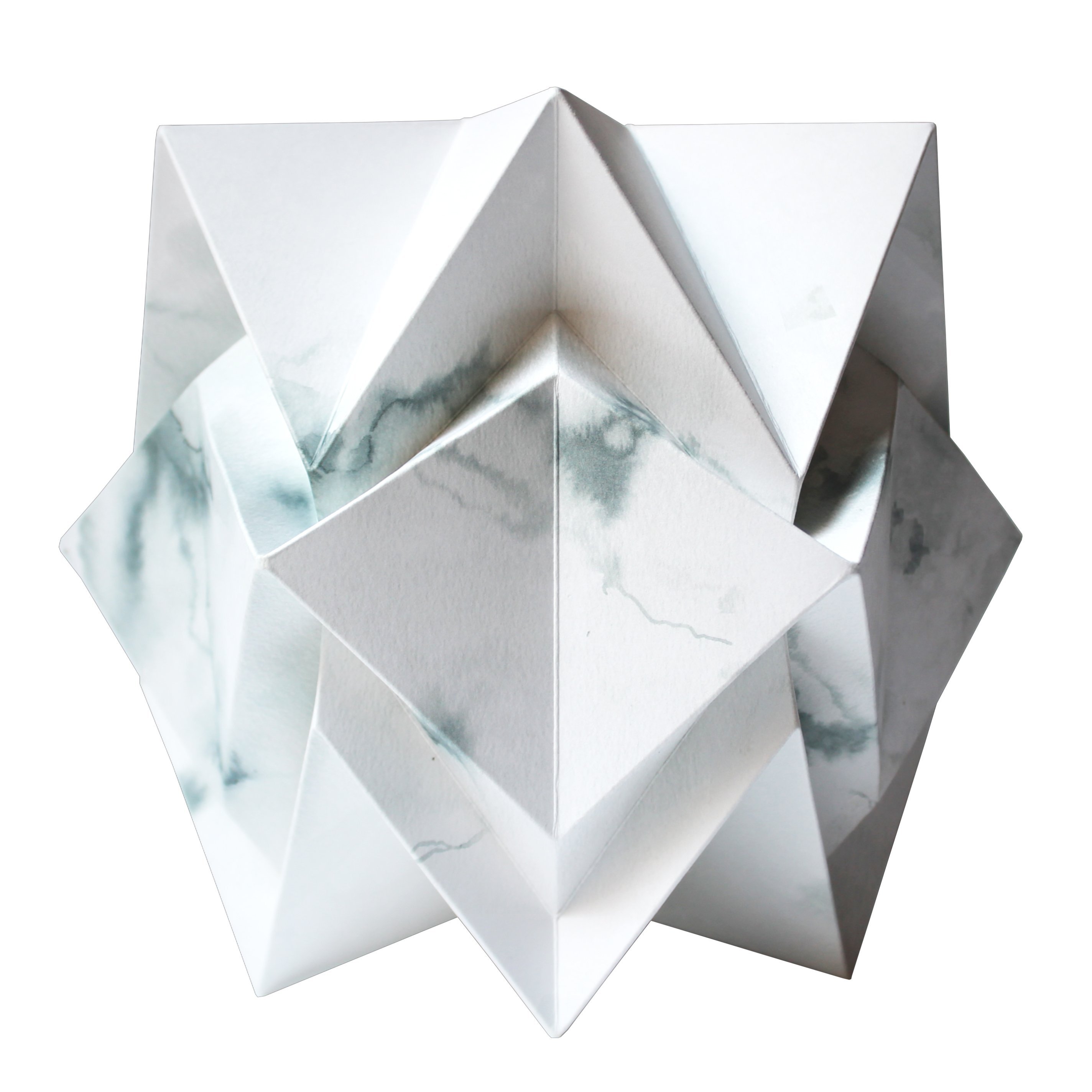 Lampe de table origami en papier motif hiver taille S Lampe de table origami en papier motif hiver taille S