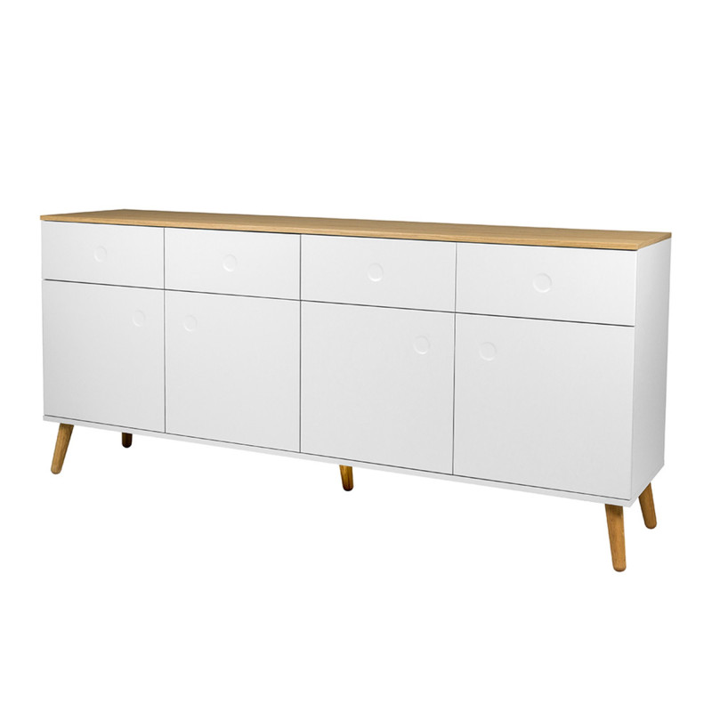 Buffet bas 192cm style scandinave blanc