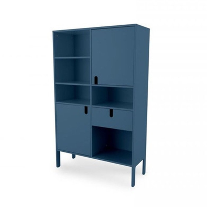 Grande étagère design nombreux rangements bleu Grande étagère design nombreux rangements bleu
