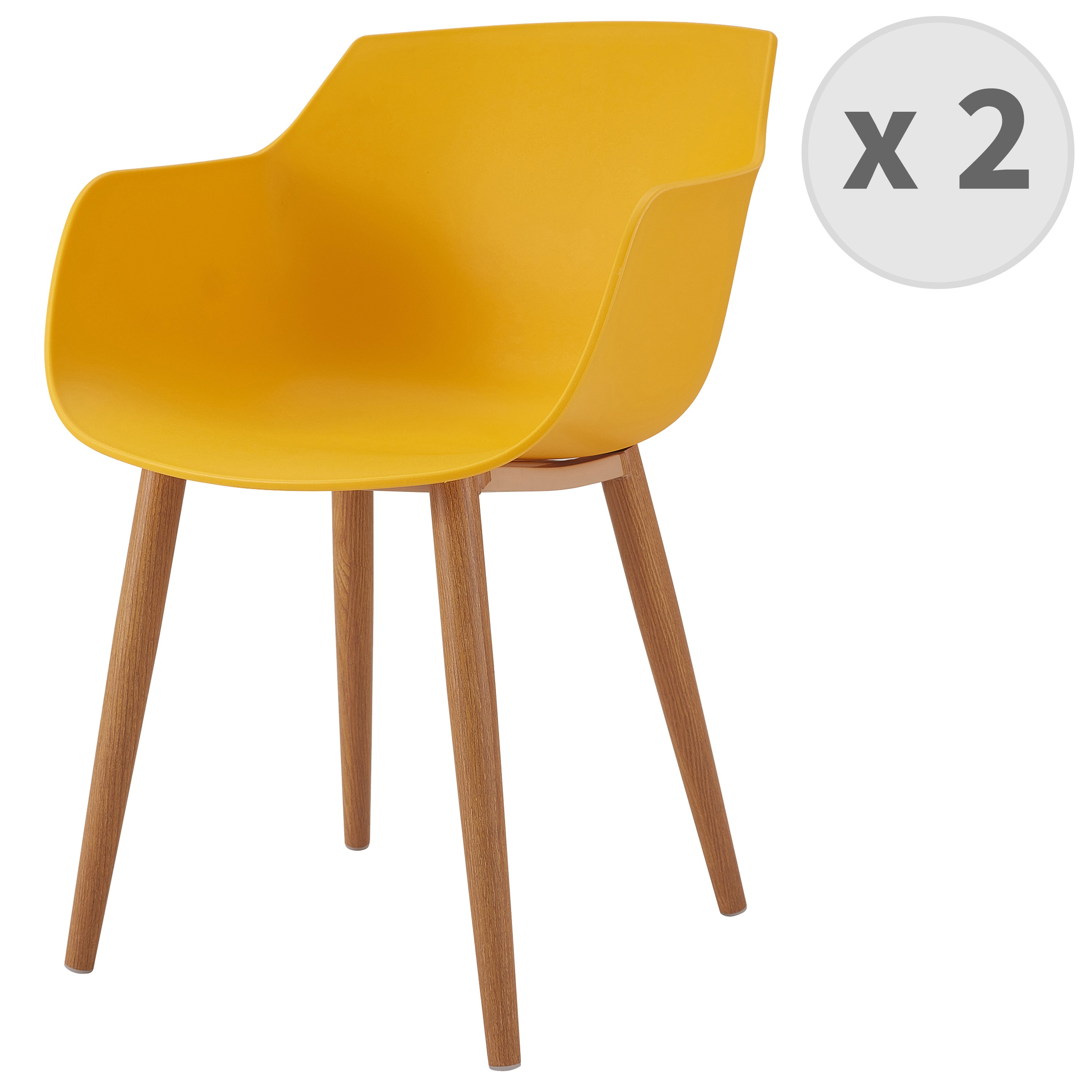 Chaise scandinave curry pied métal effet bois (x2) Chaise scandinave curry pied métal effet bois (x2)