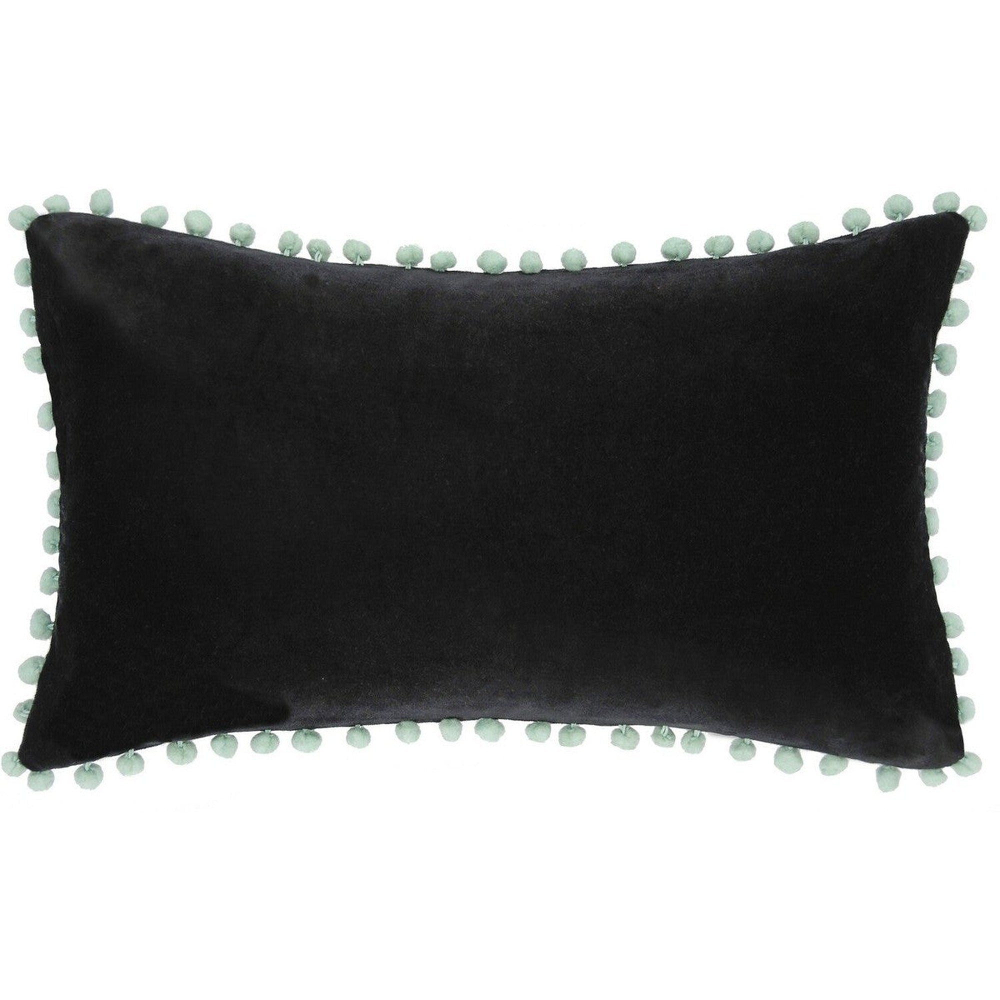 Housse de coussin en velour de coton 50x30 Noir Housse de coussin en velour de coton 50x30 Noir