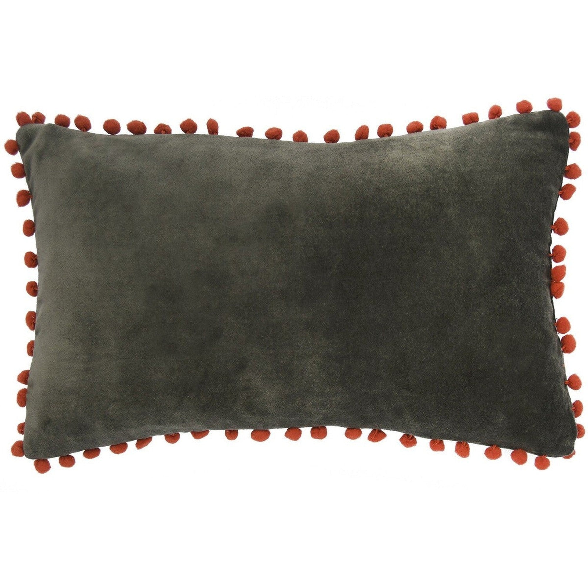 Housse de coussin en velour de coton 50x30 Vert kaki Housse de coussin en velour de coton 50x30 Vert kaki