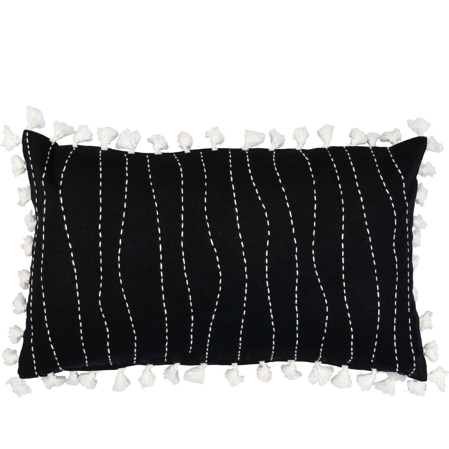 Housse de coussin en coton 50x30 Noir Housse de coussin en coton 50x30 Noir