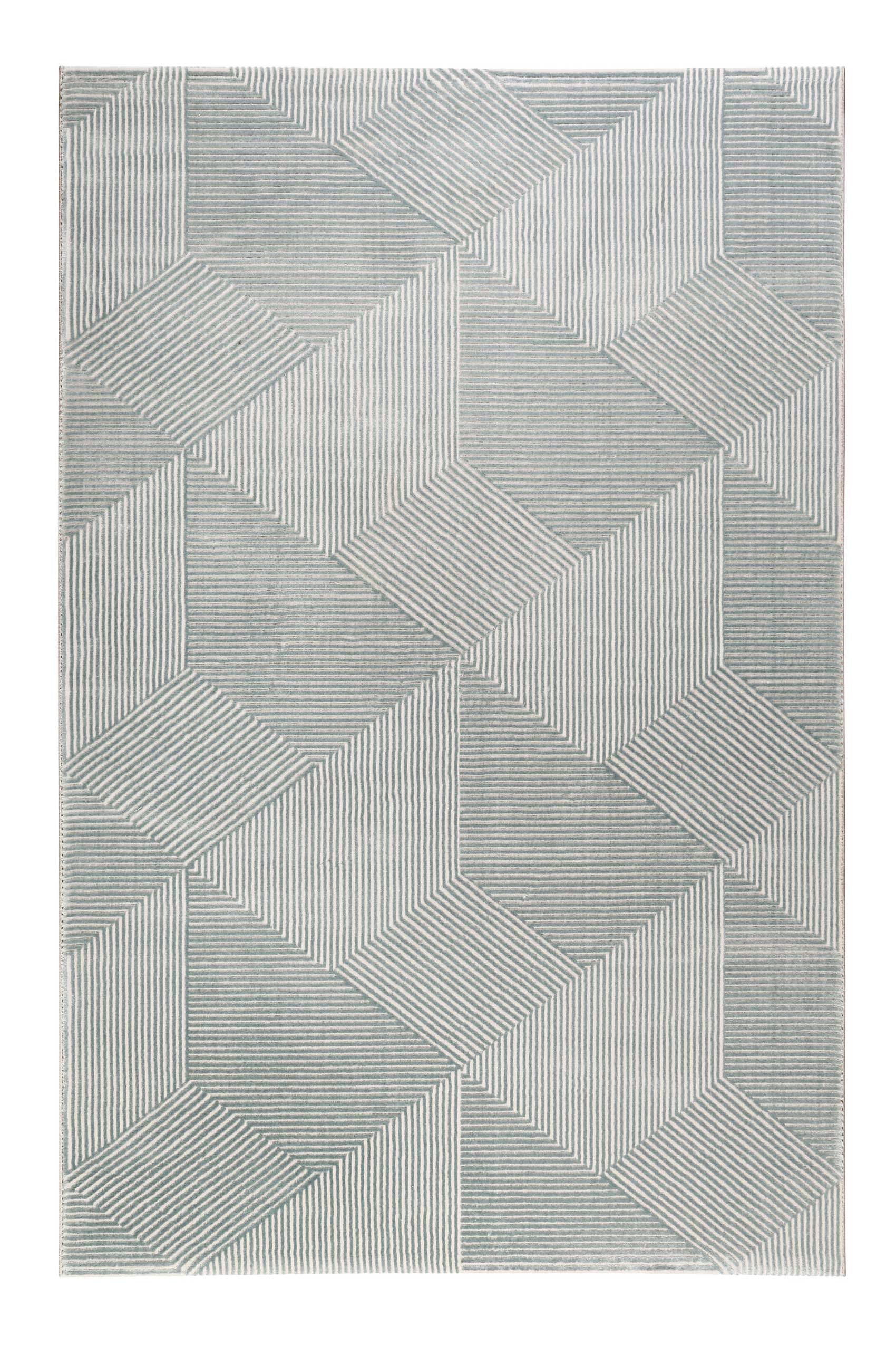 Tapis motif géométrique à relief vert beige 225x160 Tapis motif géométrique à relief vert beige 225x160