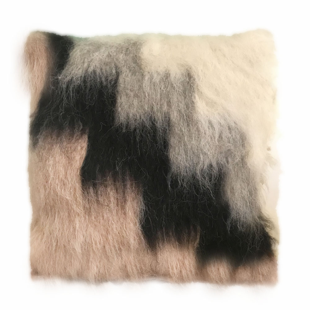 Coussin 100% laine rose et noir 50x50 Coussin 100% laine rose et noir 50x50
