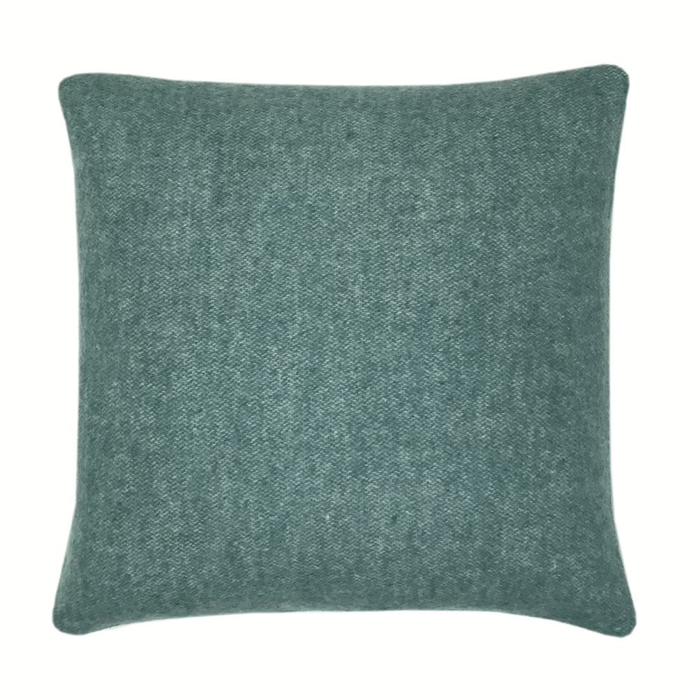 Coussin carré en laine double face vert tendre 50x50