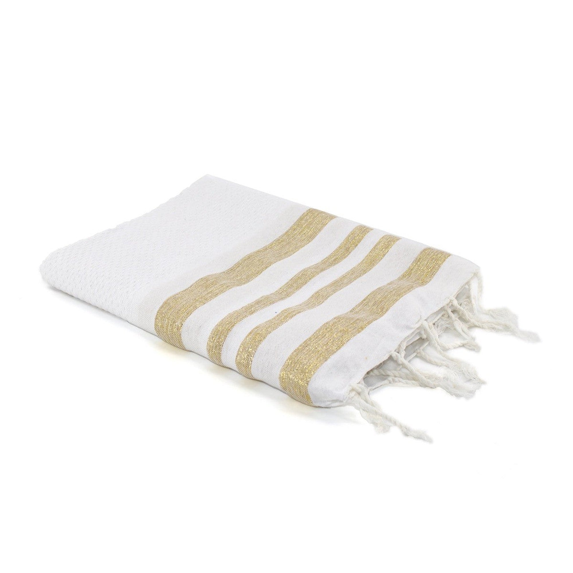 Fouta en coton 100x200 Blanc et or Fouta en coton 100x200 Blanc et or