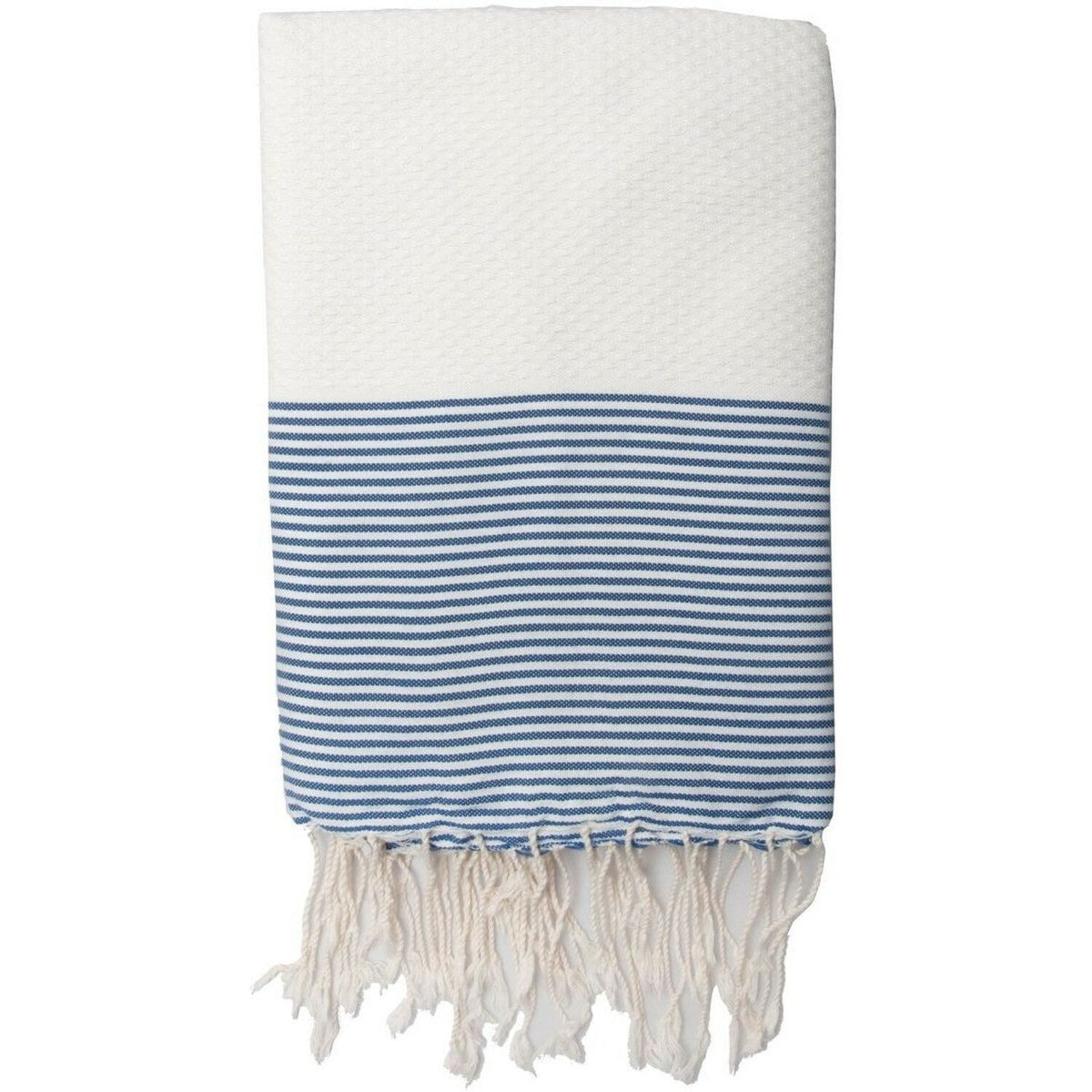 Fouta coton nid d'abeille 100x200 Blanc et bleu grec Fouta coton nid d'abeille 100x200 Blanc et bleu grec