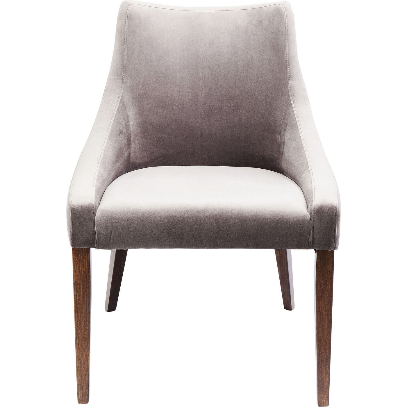 Chaise en velours gris et hêtre laqué Chaise en velours gris et hêtre laqué