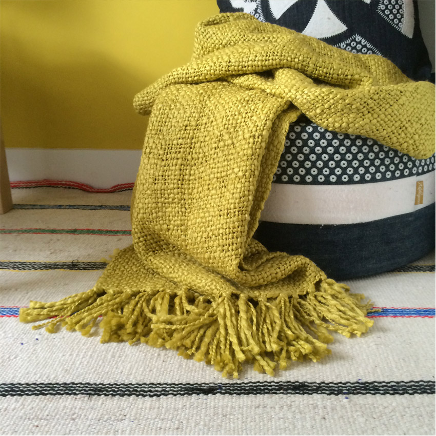 Plaid jaune moutarde 125x150 Plaid jaune moutarde 125x150