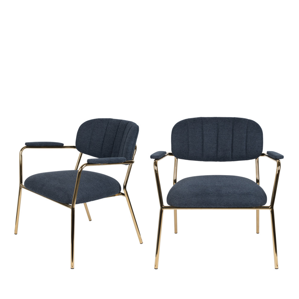 2 fauteuils pieds dorÃ©s bleu foncÃ©