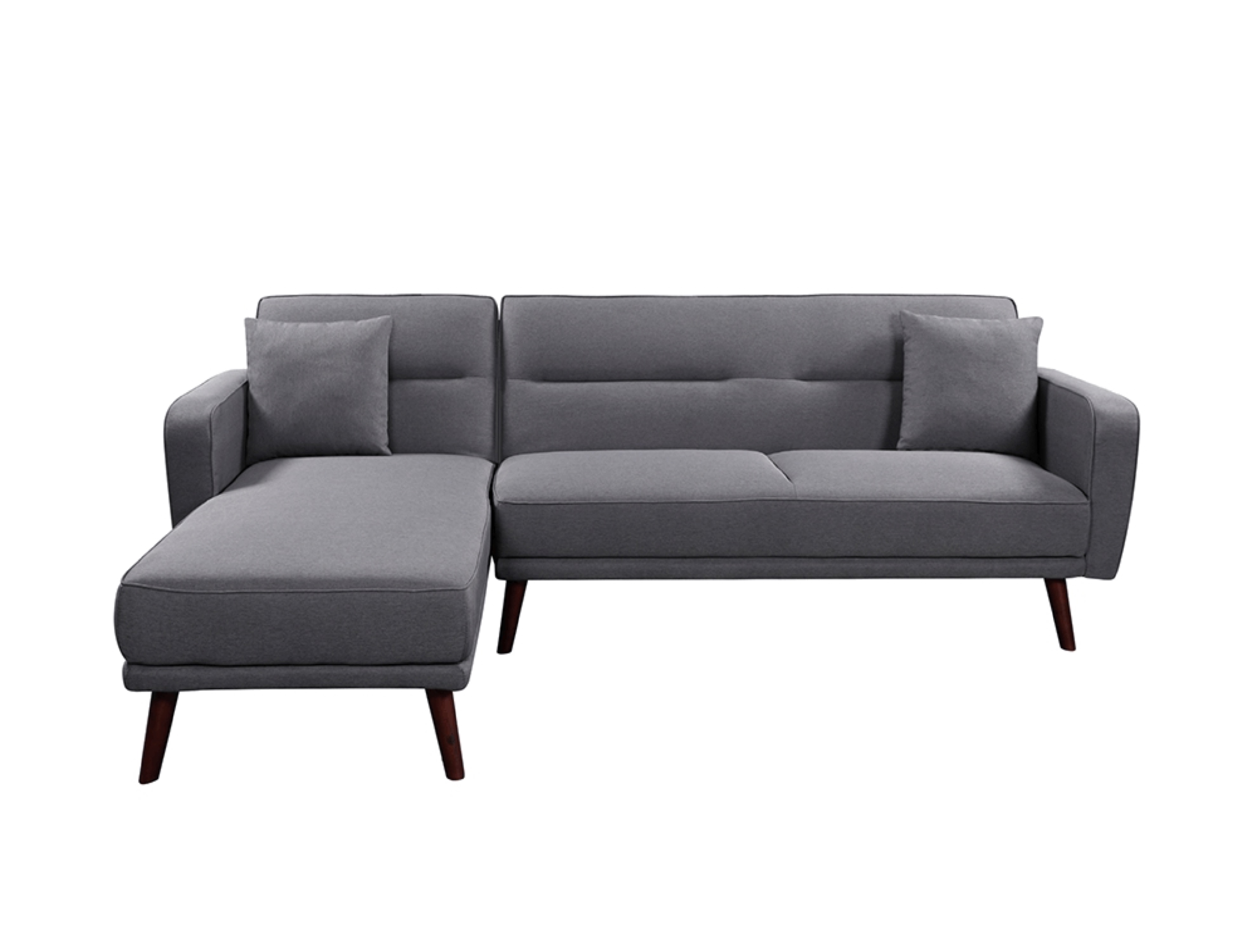 Canapé d'angle scandinave réversible convertible en tissu gris foncé