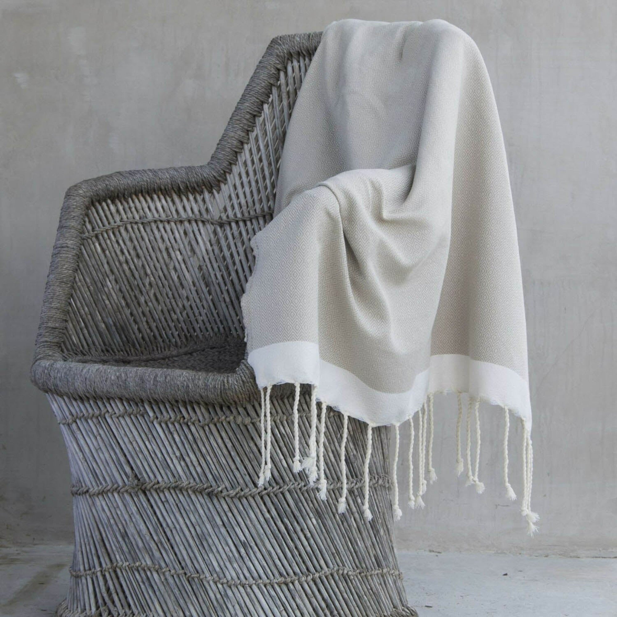 Plaid en coton Blanc et noir Plaid en coton Blanc et noir