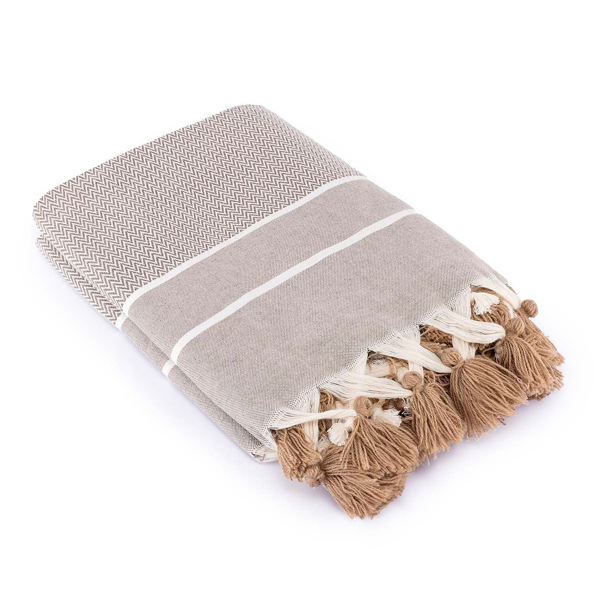 Plaid coton taupe 160x250