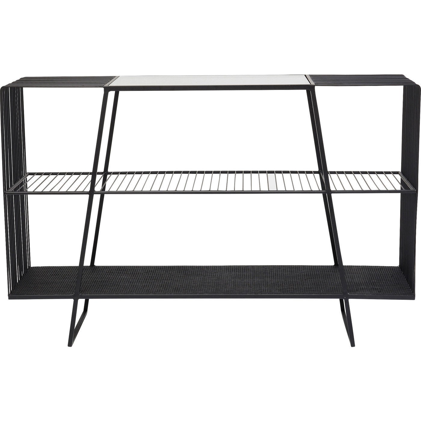 Etagère noire en acier et verre Etagère noire en acier et verre