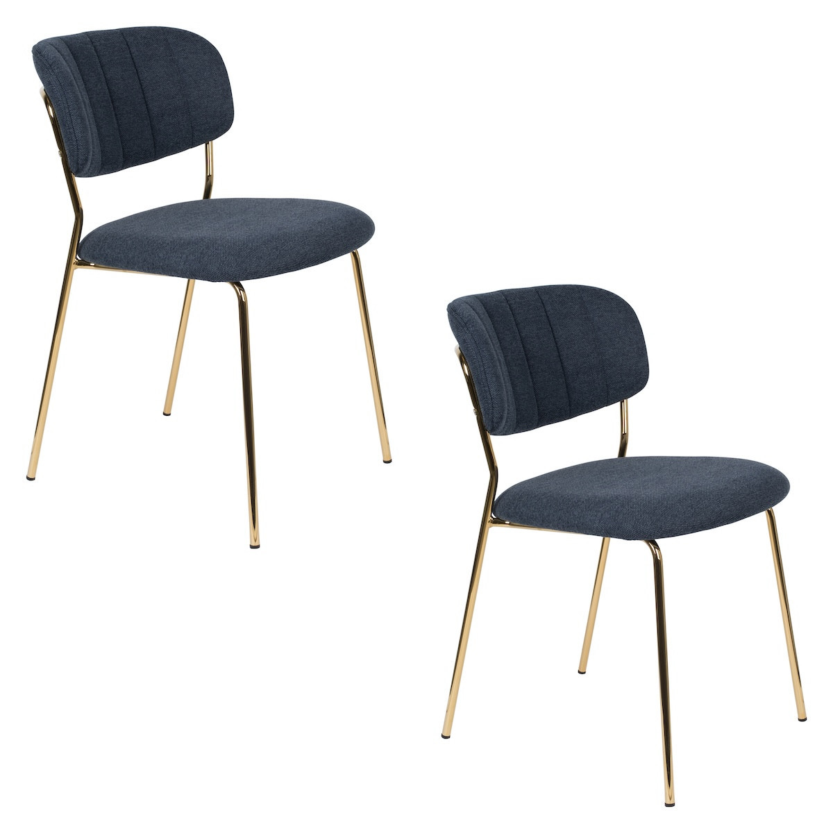 2 chaises pieds dorés bleu foncé 2 chaises pieds dorés bleu foncé
