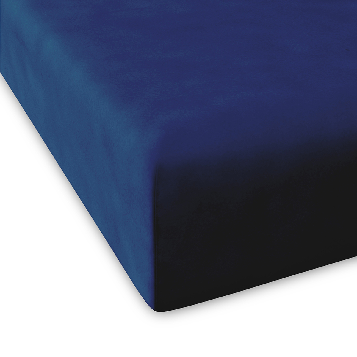 Drap housse en coton bleu marine 140x200