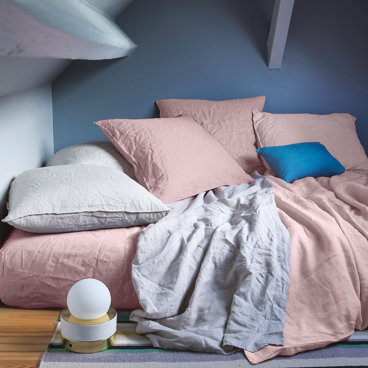 Drap housse Lin Rose 140 x 200 cm (photo) Drap housse Lin Rose 140 x 200 cm