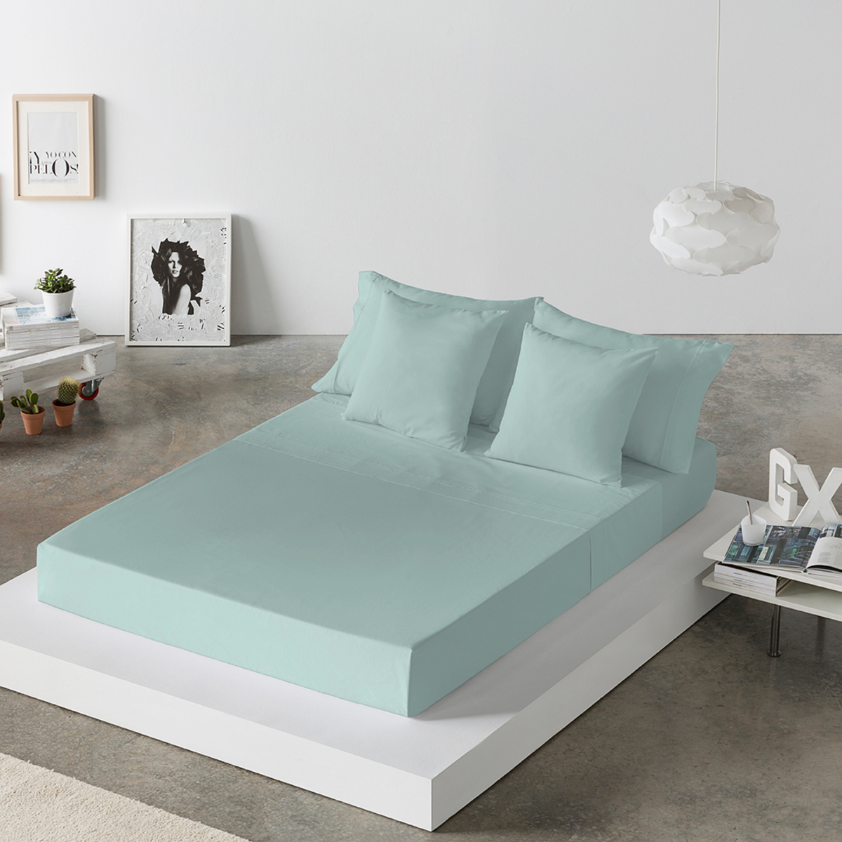Drap de lit en coton vert 160x280 Drap de lit en coton vert 160x280