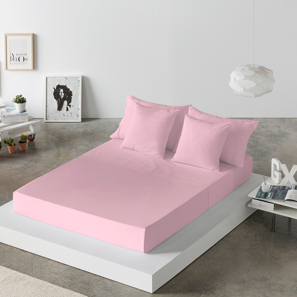 Drap de lit en coton rose 160x280 Drap de lit en coton rose 160x280