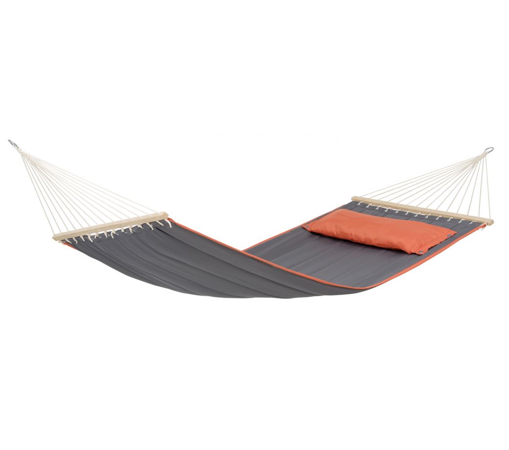 Hamac à barre avec coussin en tissu gris Hamac à barre avec coussin en tissu gris