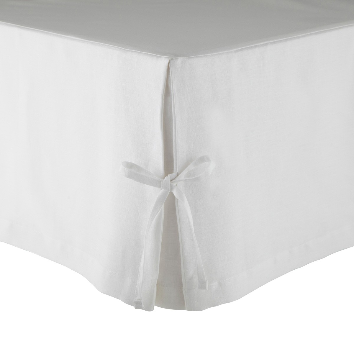 Cache sommier Lin Blanc 90 x 200 cm Cache sommier Lin Blanc 90 x 200 cm