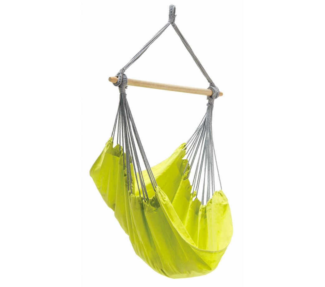 Chaise hamac suspendu en coton recyclé jaune kiwi (photo) Chaise hamac suspendu en coton recyclé jaune kiwi