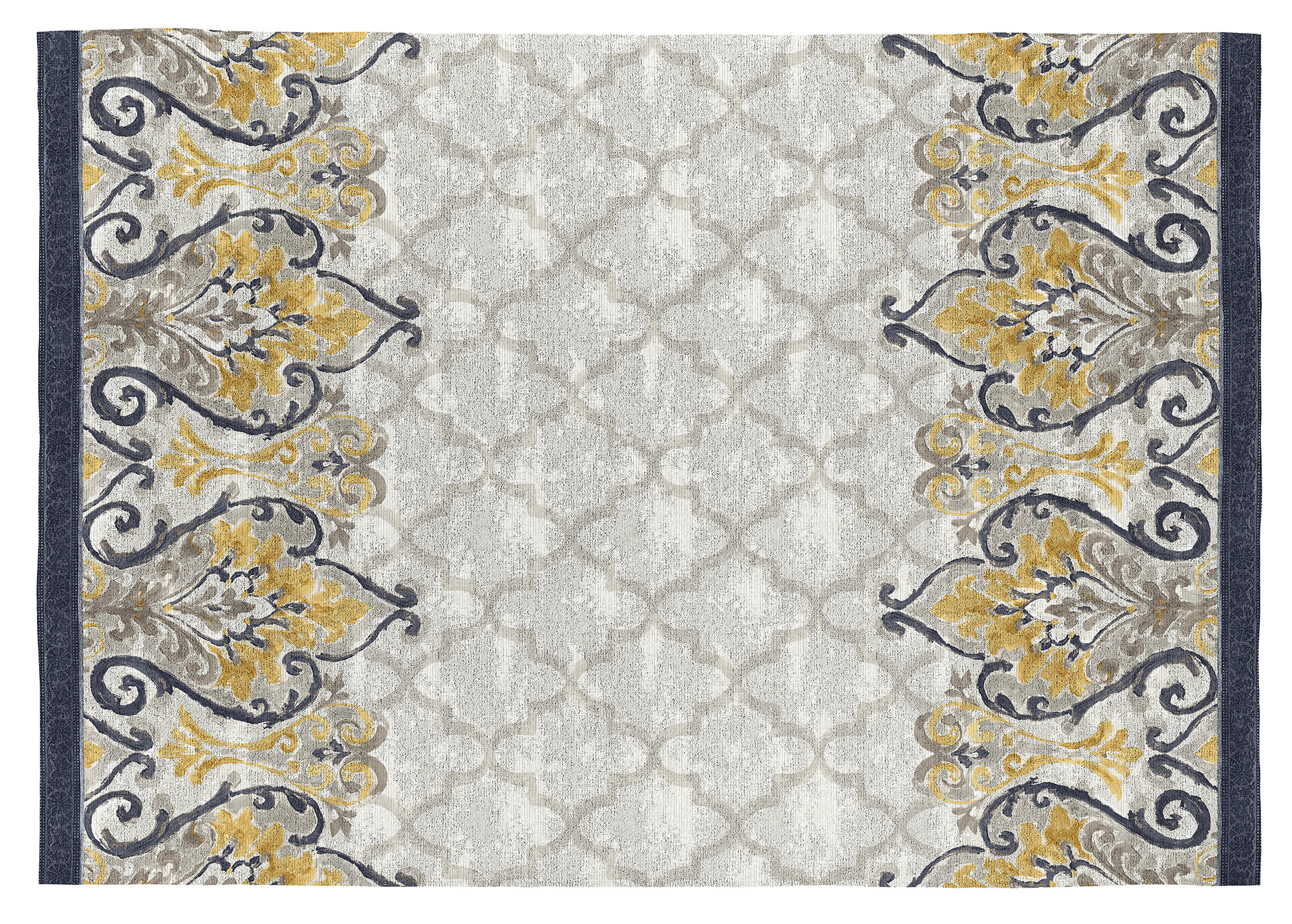 Tapis décoratif en coton en impression digital beige 200x290 cm Tapis décoratif en coton en impression digital beige 200x290 cm