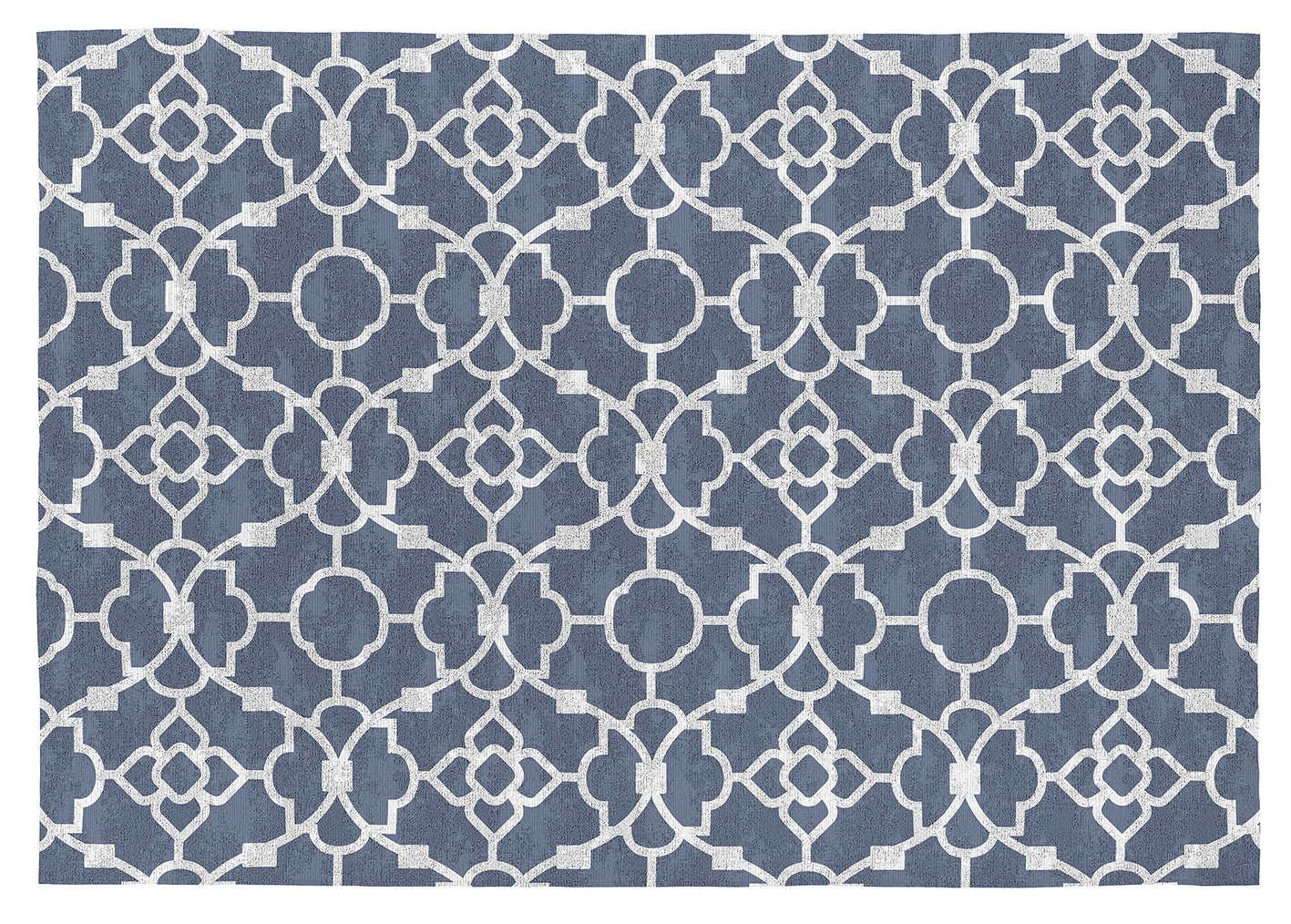 Tapis décoratif en coton en impression digital bleu 120x170