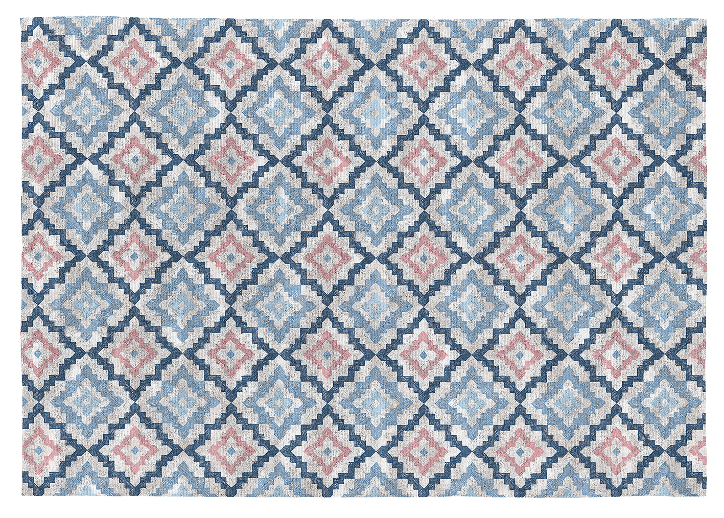 Tapis décoratif en coton en impression digital bleu 160x230 cm