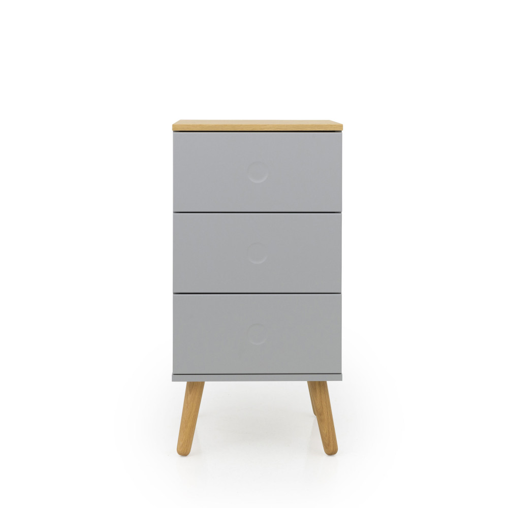 Table de chevet scandinave 3 tiroirs Gris