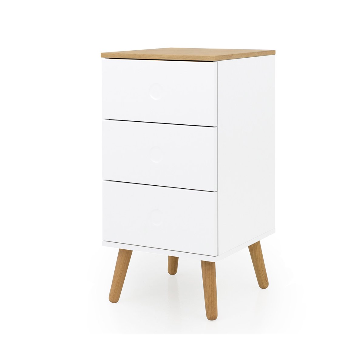 Table de chevet scandinave 3 tiroirs Blanc