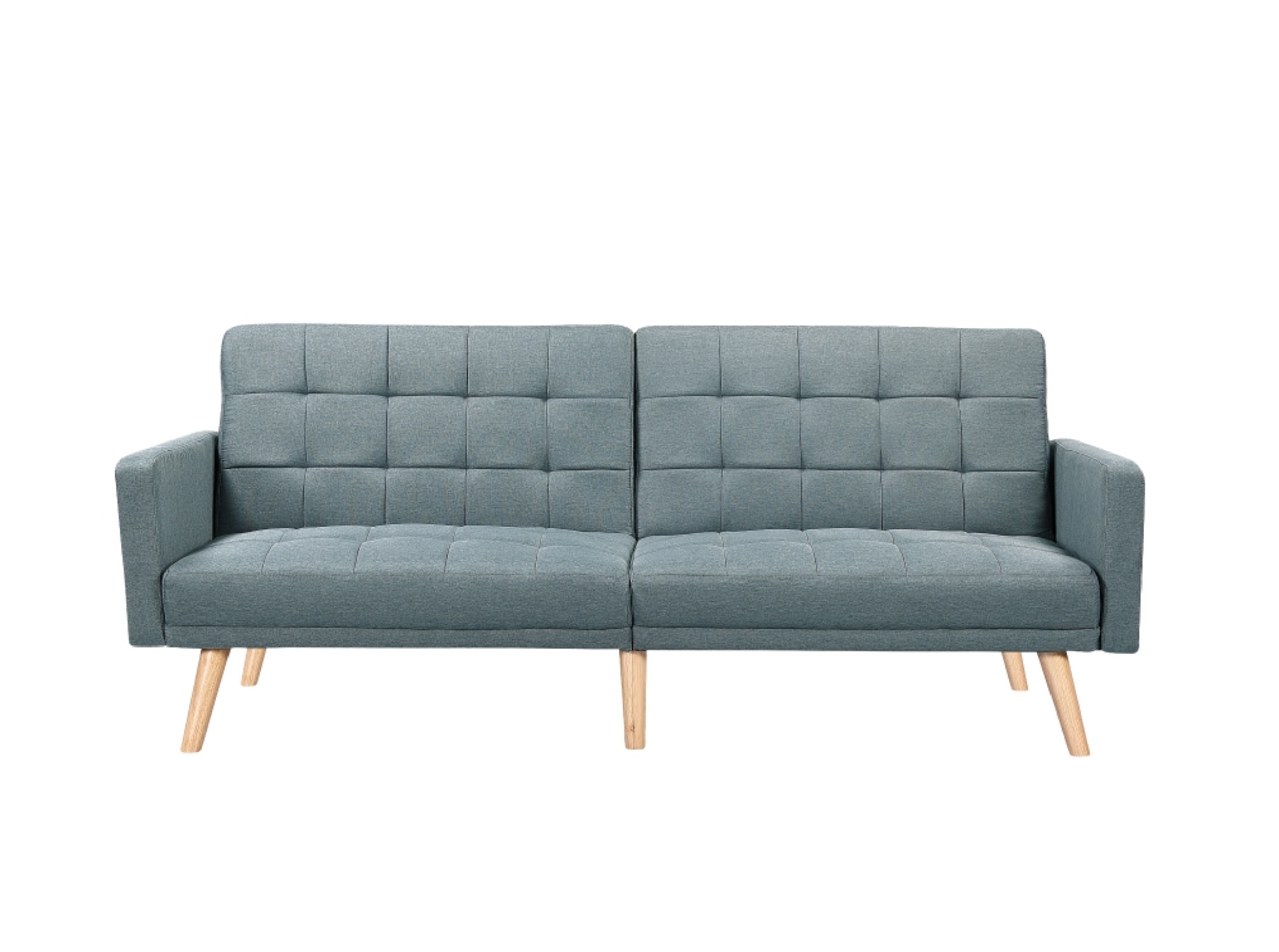 Canapé droit scandinave 3 places convertible en tissu bleu/gris