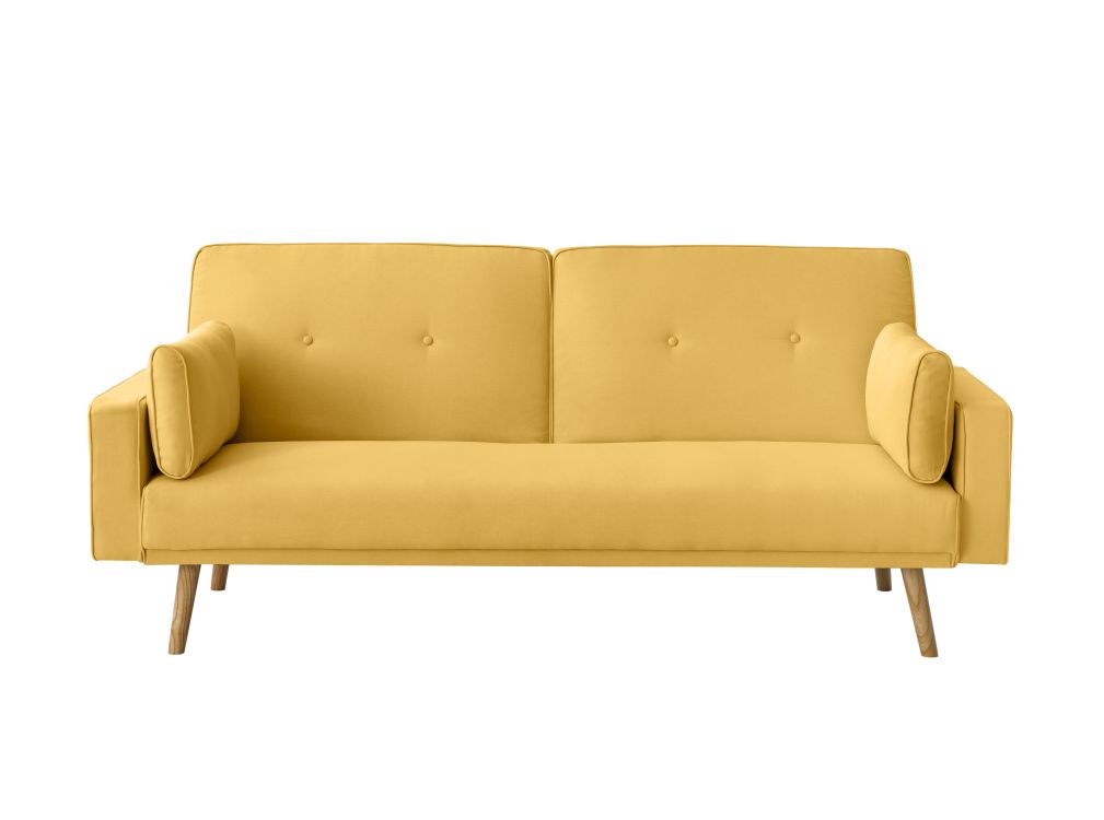 Canapé droit Jaune Tissu Design Confort Promotion
