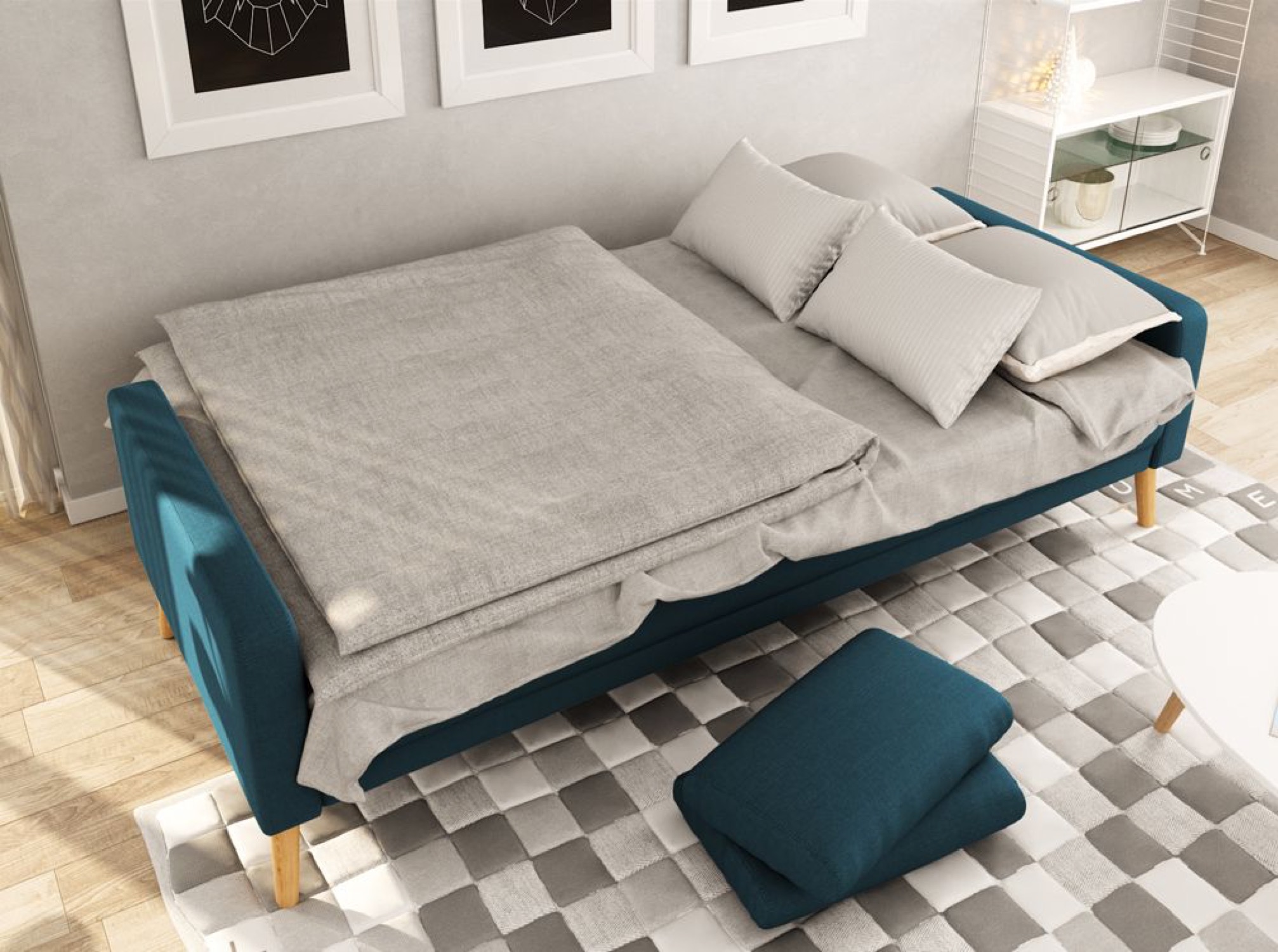 elga - Canapé convertible Bleu - Vue supplémentaire 2