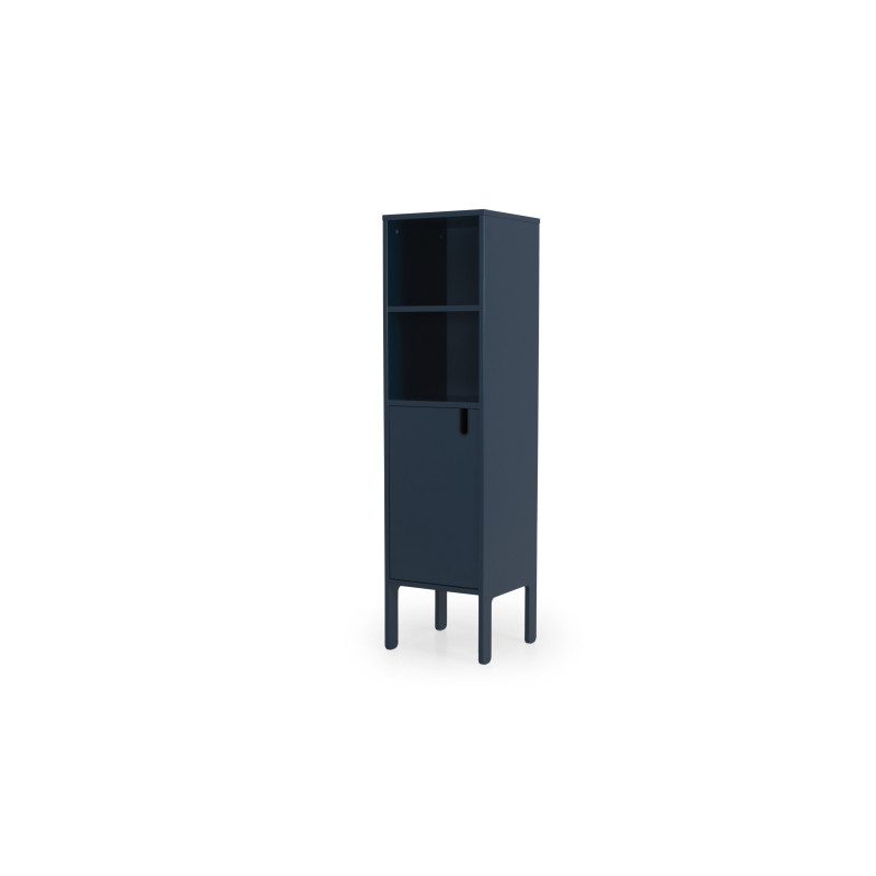 Etagère haute avec niches et tiroirs bleu