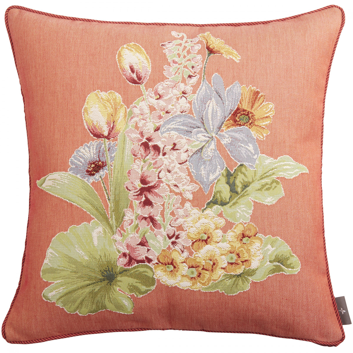 Coussin tapisserie bouquet de fleurs Orange 50 x 50 Coussin tapisserie bouquet de fleurs Orange 50 x 50