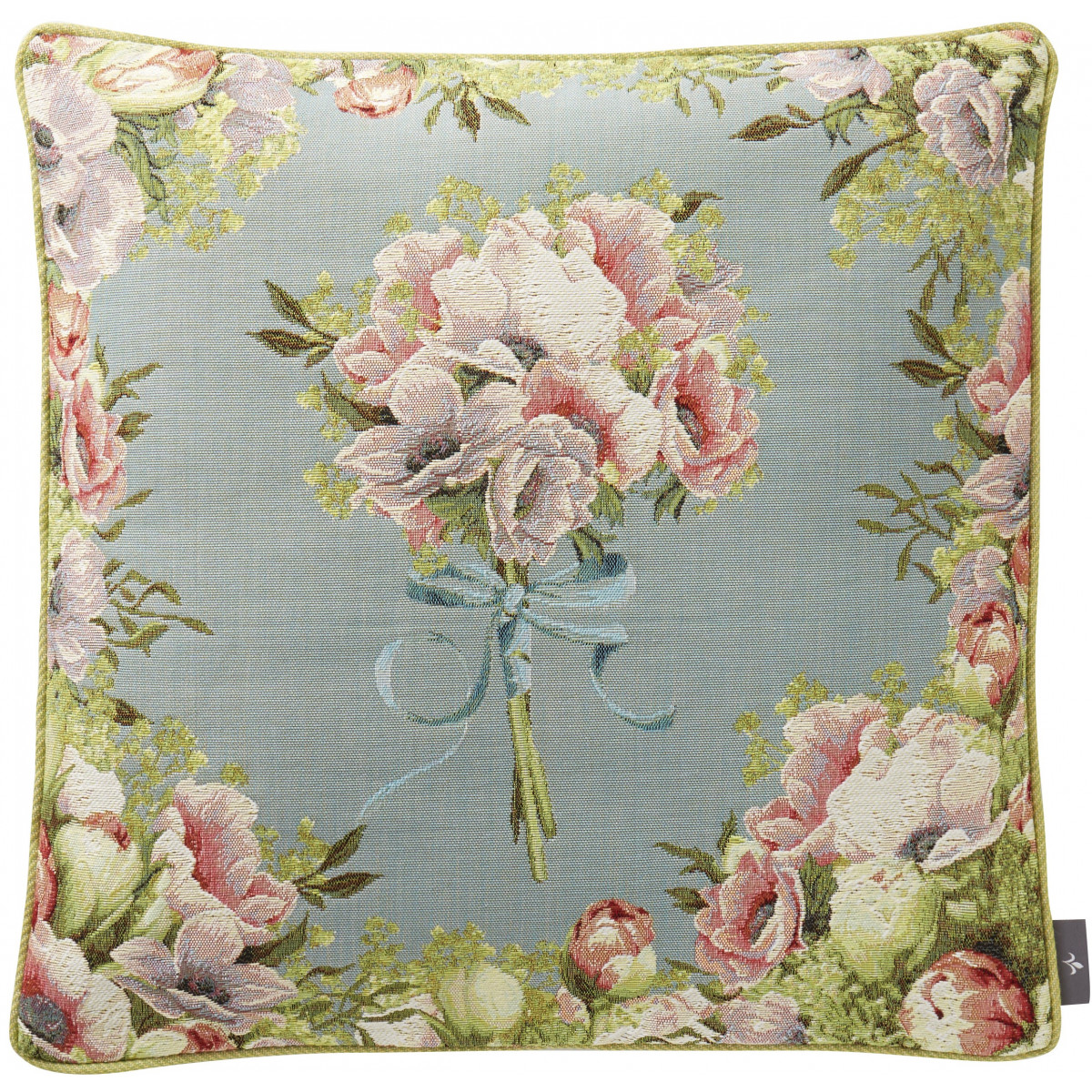 Coussin bouquet tissé Bleu 50 x 50 Coussin bouquet tissé Bleu 50 x 50