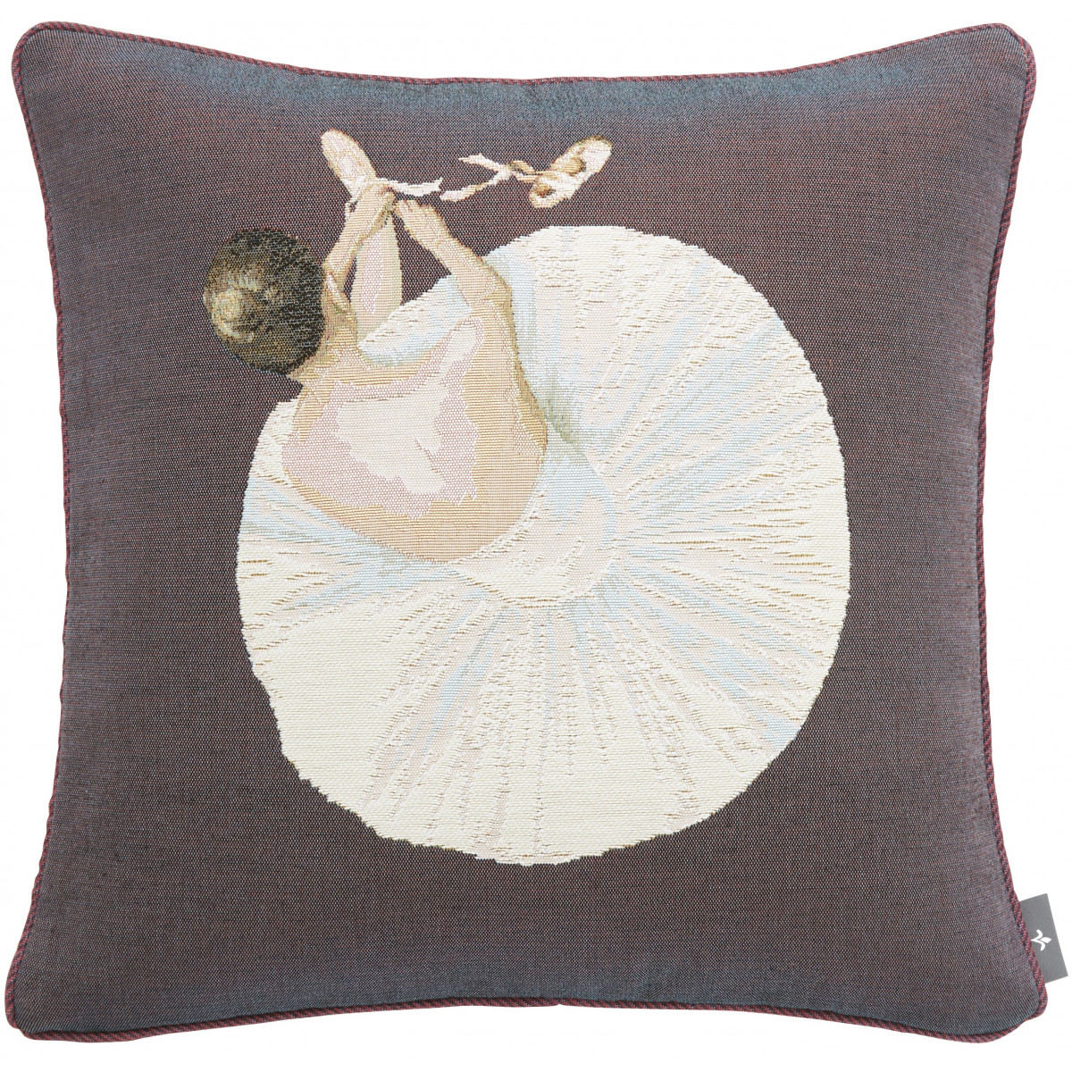 Coussin tapisserie danseuse pointe Violet 50 x 50 Coussin tapisserie danseuse pointe Violet 50 x 50