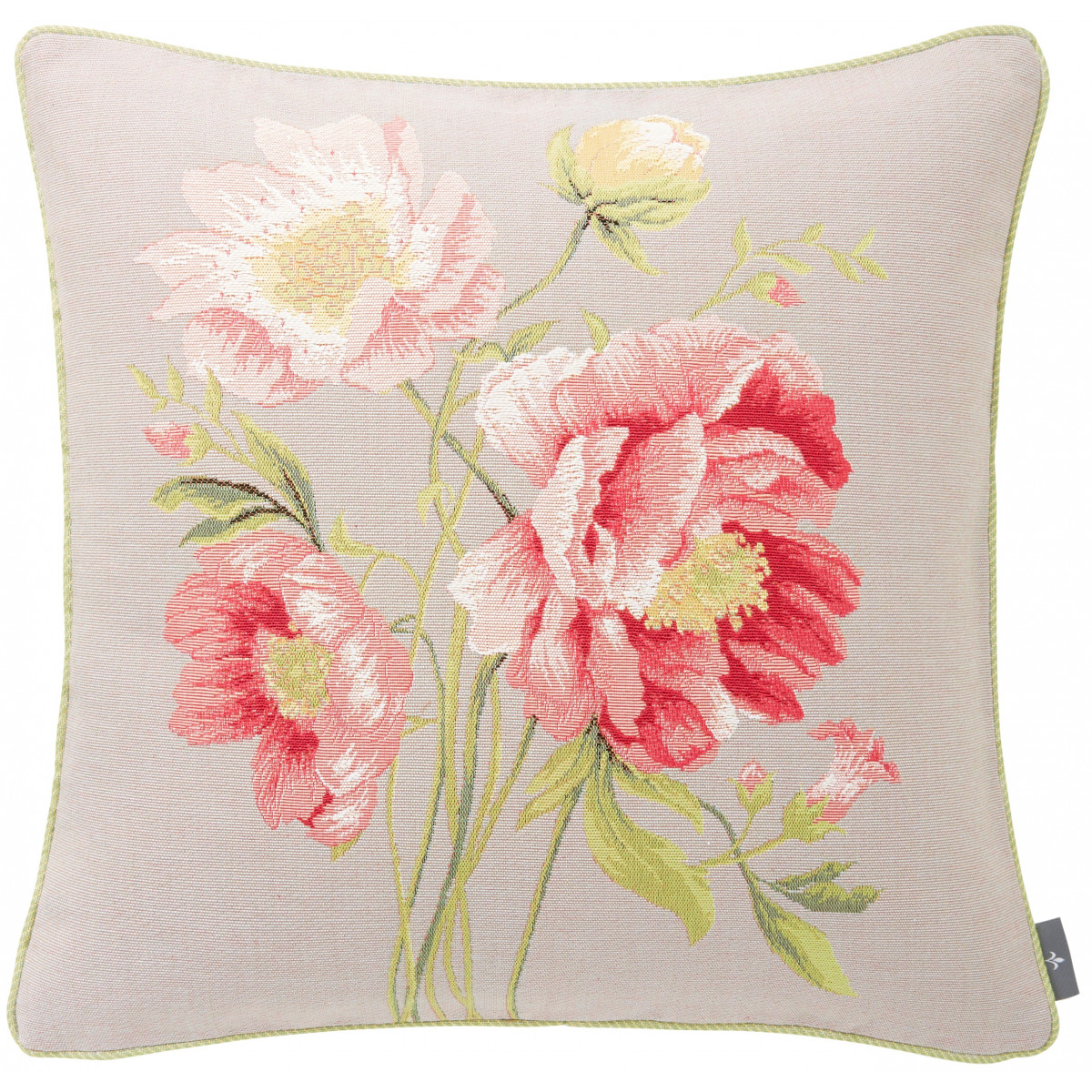 Coussin tapisserie bouquet pivoines Gris 50 x 50 Coussin tapisserie bouquet pivoines Gris 50 x 50