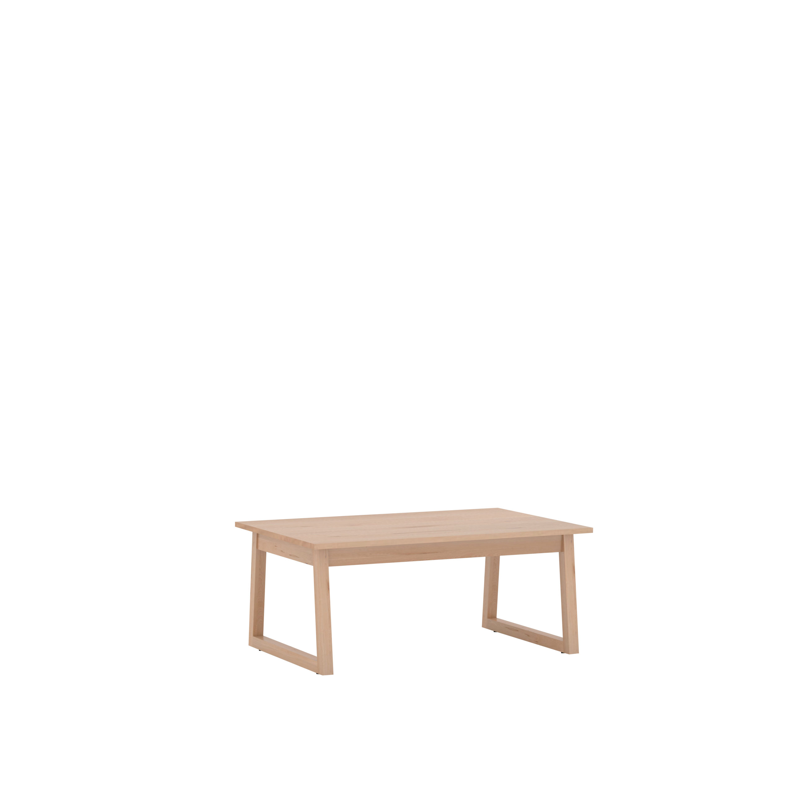 Grande table basse en hêtre avec pieds traineaux, brut (photo) Grande table basse en hêtre avec pieds traineaux, brut