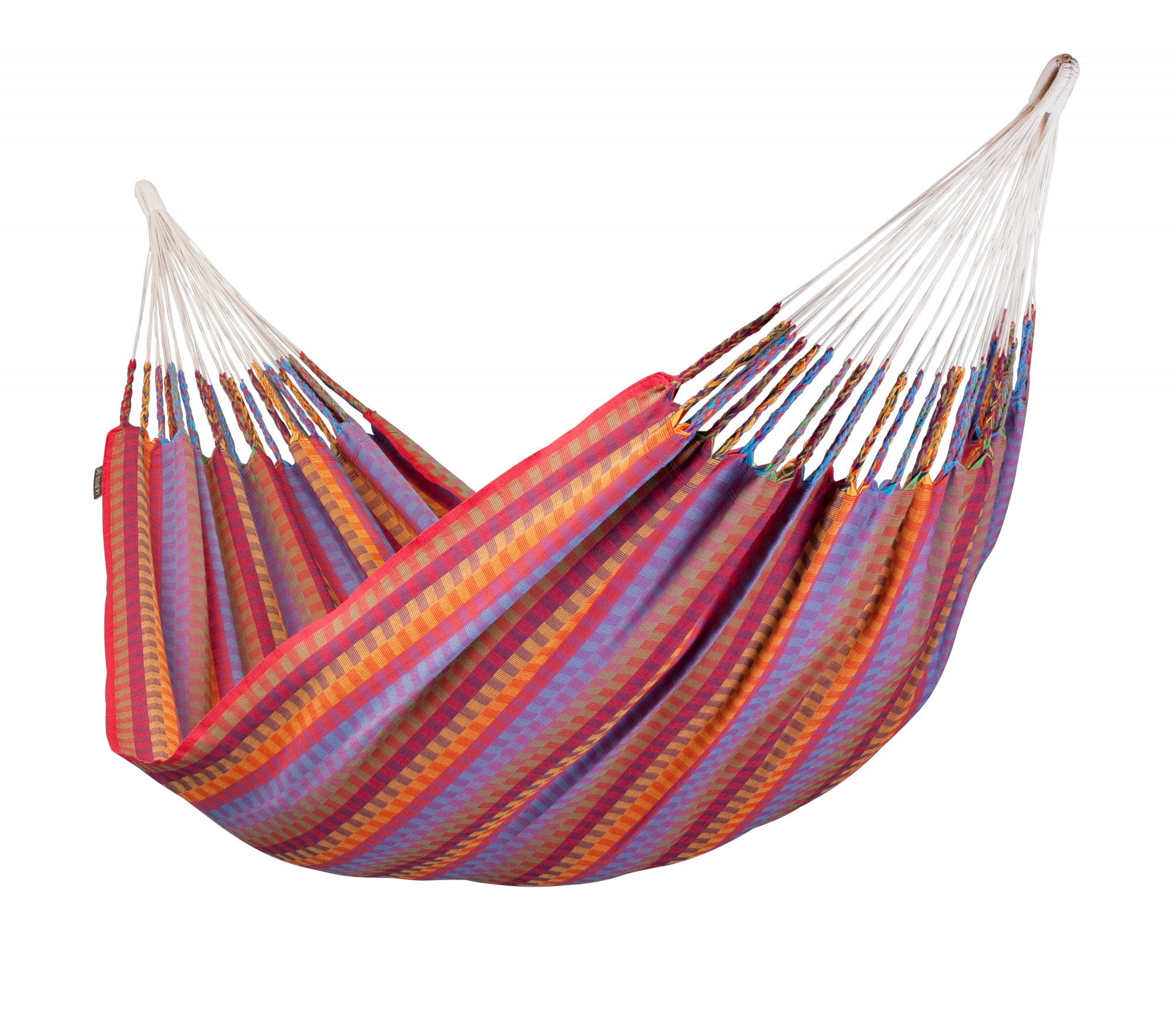 Hamac classique double en coton rouge et rose