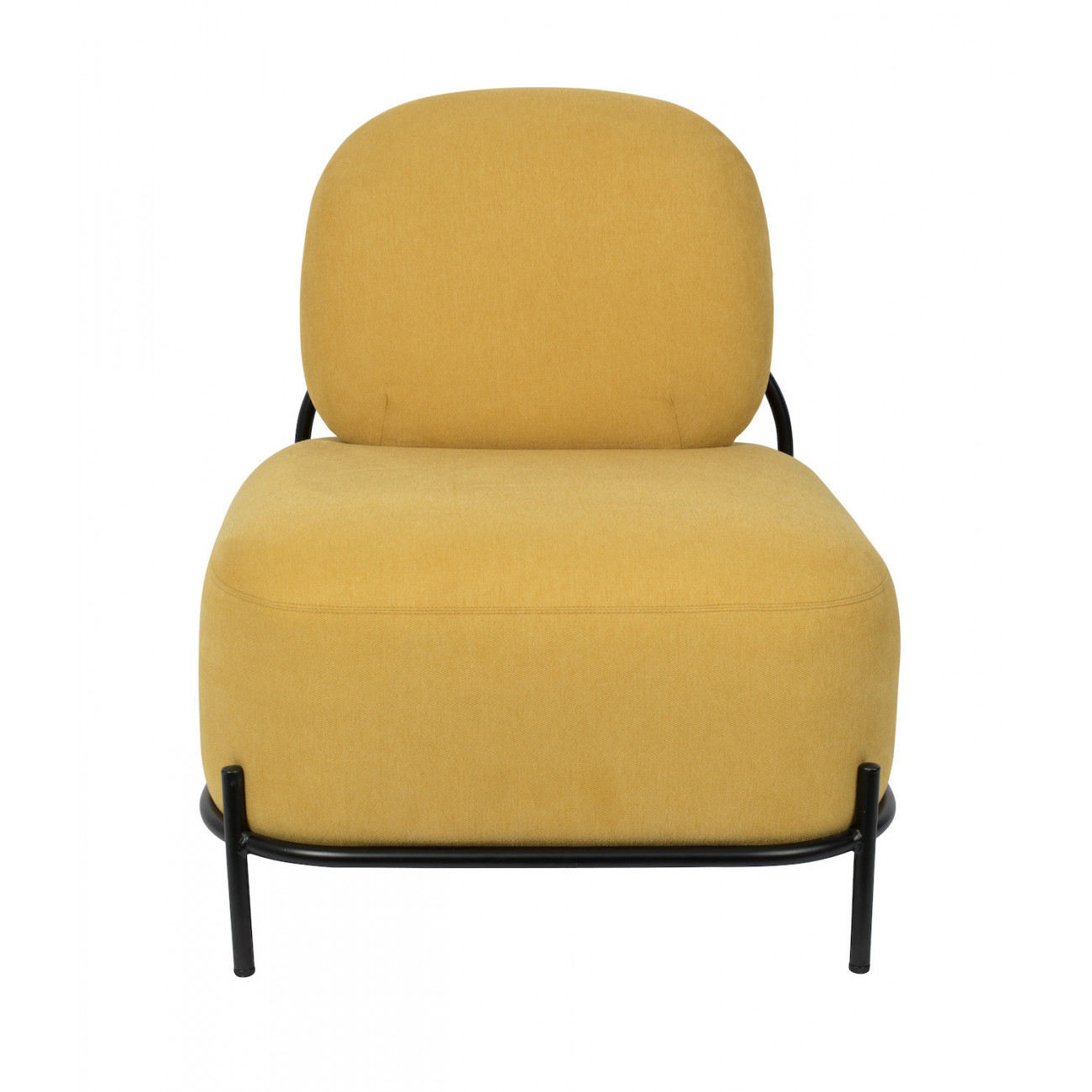 Fauteuil lounge en tissu jaune