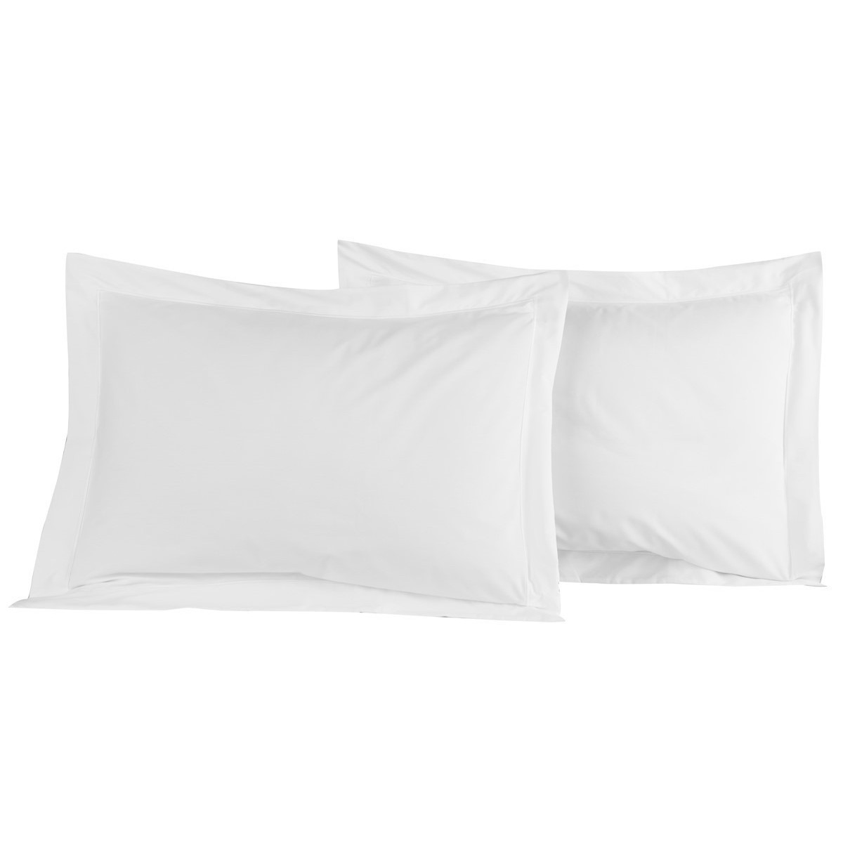 Lot de 2 taies d'oreiller en percal Blanc 50x70 cm Lot de 2 taies d'oreiller en percal Blanc 50x70 cm